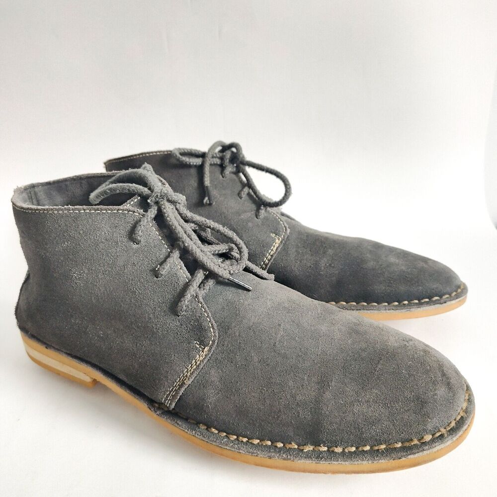 Stacy‎ Adams Gray Suede Chukka Lace-Up Classic Ankle Boots Men's Shoes Size 11